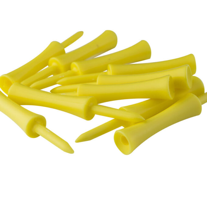 Yellow Plastic Step Golf Tees – 78mm (10 pack)